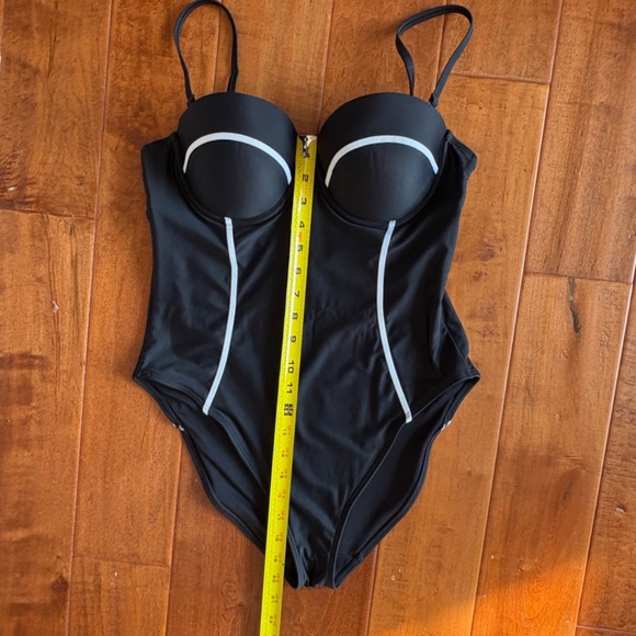 Ted Baker London Tani Panel One-Piece Swimsuit Black/White - Picture 7 of 15